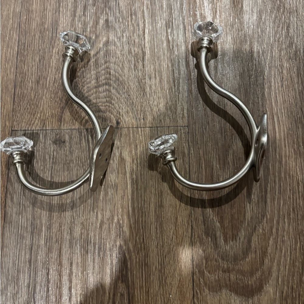 Threshold Satin Nickel Decorative Wall Hooks Set of 2
